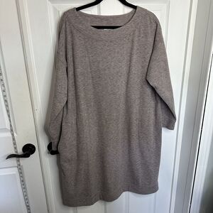 J. Jill Fit Fleece Lined Stretch Tunic dress Pockets Women’s XL gray Mauve